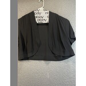 Madison Leigh Black Stretch ‎ Cropped Open Cardigan Top size 24W
